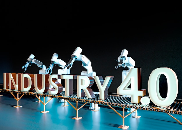 3d rendering of industry 40 concept