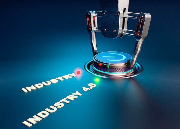 Free photo 3d rendering of industry 40 concept