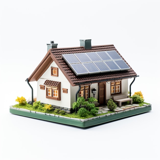 Free photo 3d rendering of isometric house model