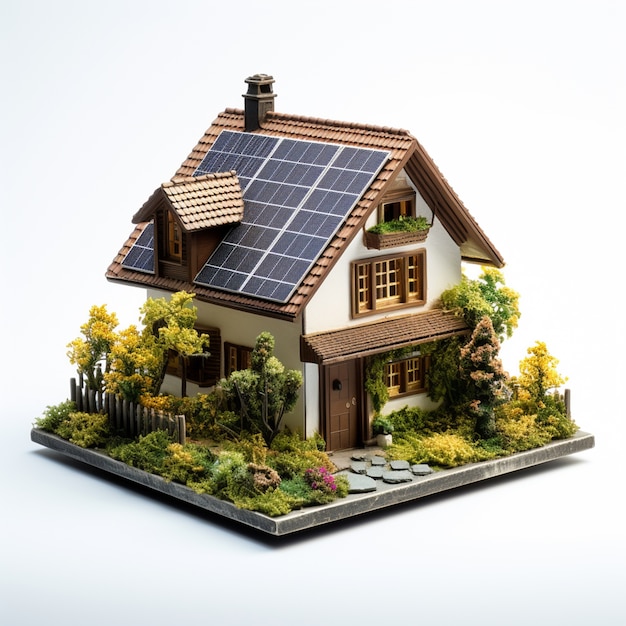 Free photo 3d rendering of isometric house model