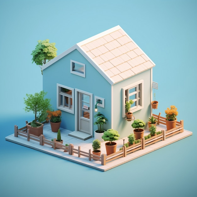 3d Rendering Of Isometric House