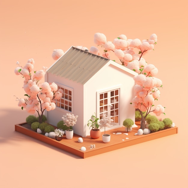 3d rendering of isometric house