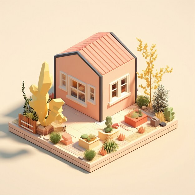 3d rendering of isometric house