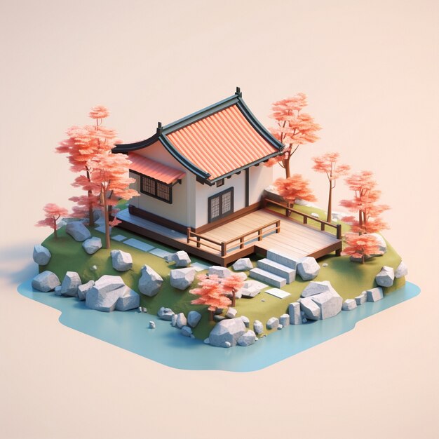 3d rendering of isometric house