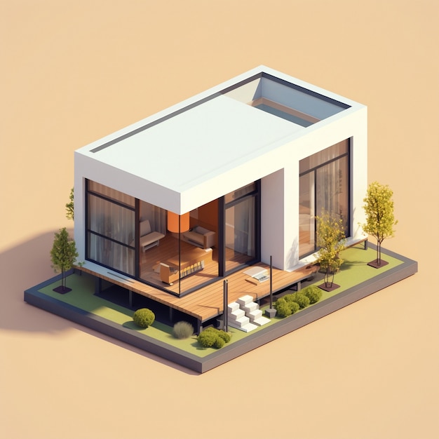 3d Rendering Of Isometric House