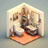 Free photo 3d rendering of isometric house