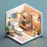 Free photo 3d rendering of isometric house