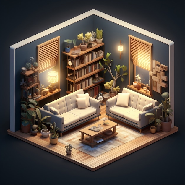 3d rendering of isometric house