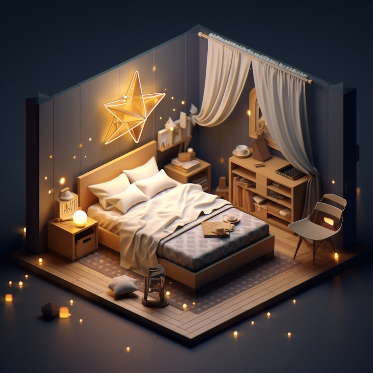 Free Photo 3d rendering of isometric house
