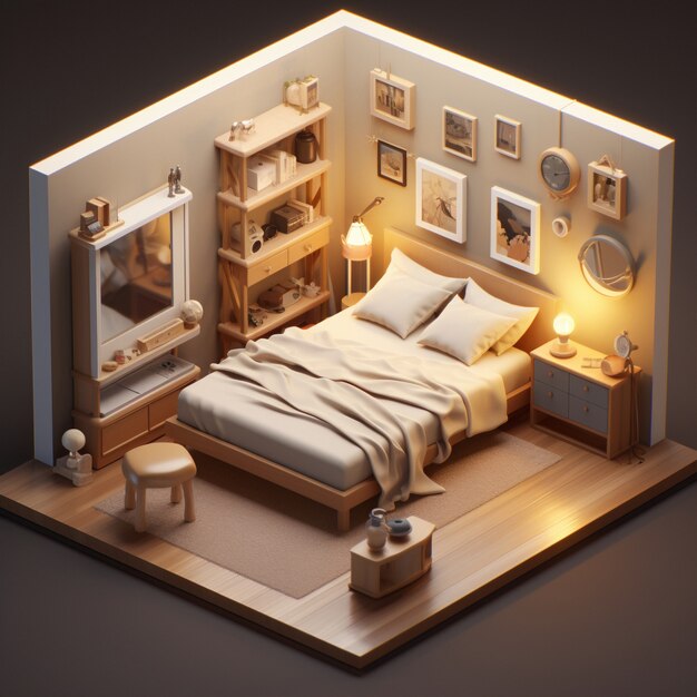 3d rendering of isometric house