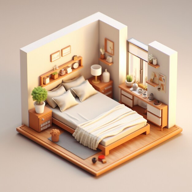 3d rendering of isometric house