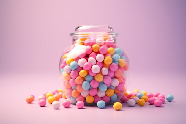 Free photo 3d rendering of a jar of sweets