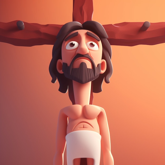 Free photo 3d rendering of jesus on cross