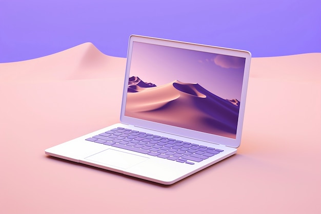 Free photo 3d rendering of laptop