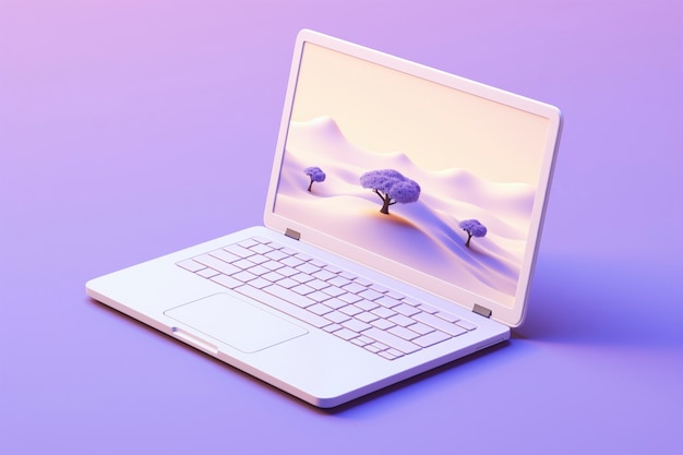 Free photo 3d rendering of laptop