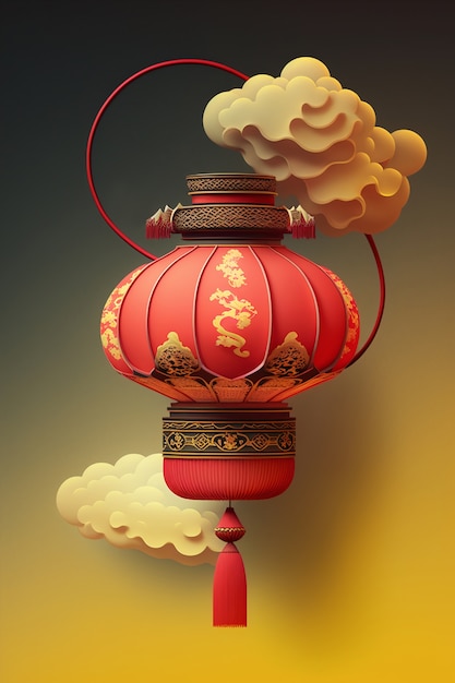 Free photo 3d rendering of latern still life