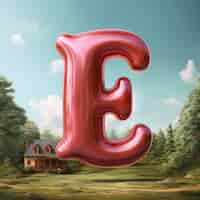 Free photo 3d rendering of letter e