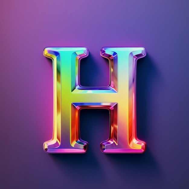 Free photo 3d rendering of letter h