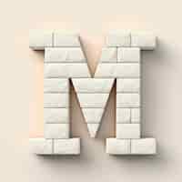 Free photo 3d rendering of letter m