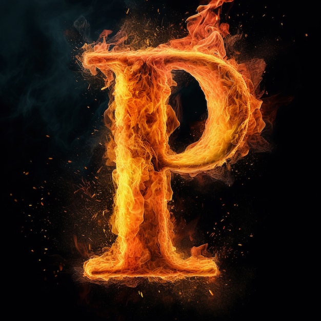 Free photo 3d rendering of letter p