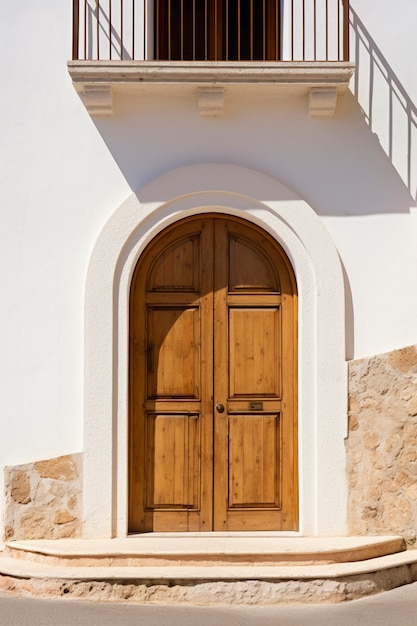 Free photo 3d rendering of mediterranean door