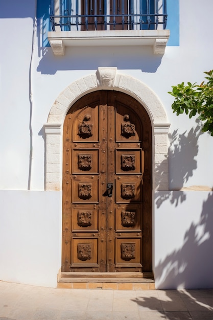 Free photo 3d rendering of mediterranean door