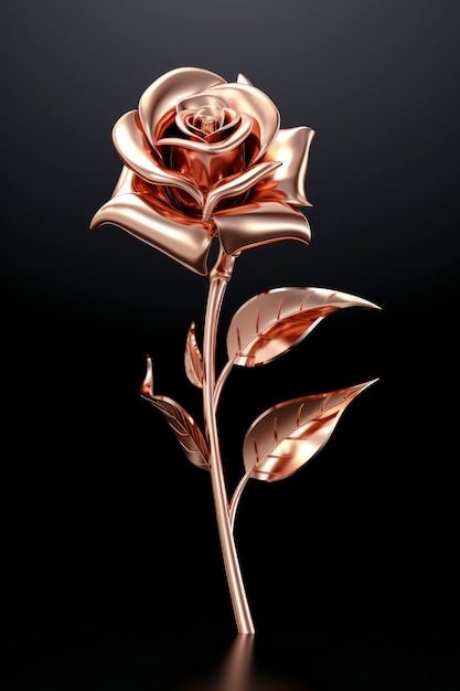 3d rendering of metal rose