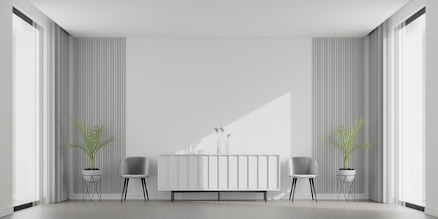 3d rendering of minimalist interior with copy space