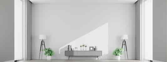 Free photo 3d rendering of minimalist interior with copy space