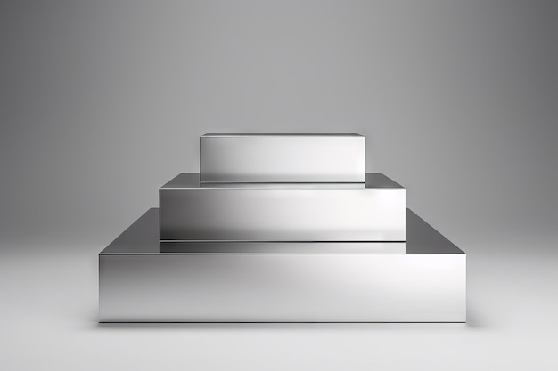 Free photo 3d rendering of a minimalist metallic podium for product presentation