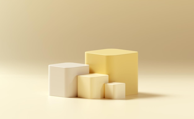3d-рендеринг макет геометрической формы подиума для дизайна продукта минимальный дисплей