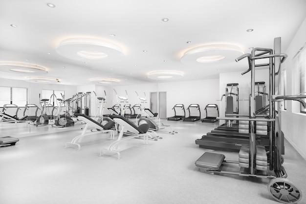 3d rendering modern loft gym and fitness