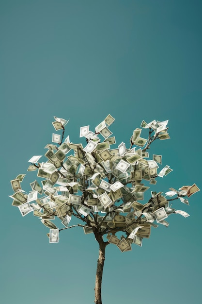 Free photo 3d rendering of money tree