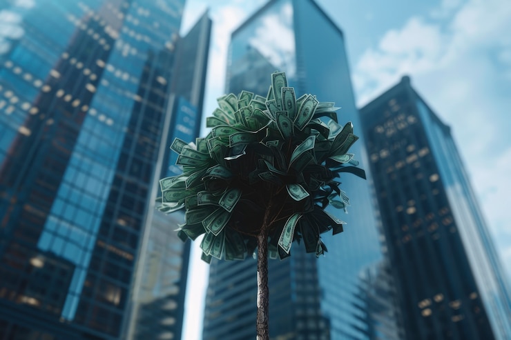 3d rendering of money tree