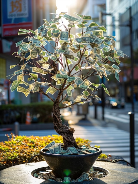 Free photo 3d rendering of money tree