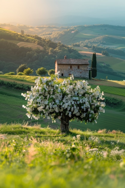 Foto gratuita rendering 3d dell'albero del denaro