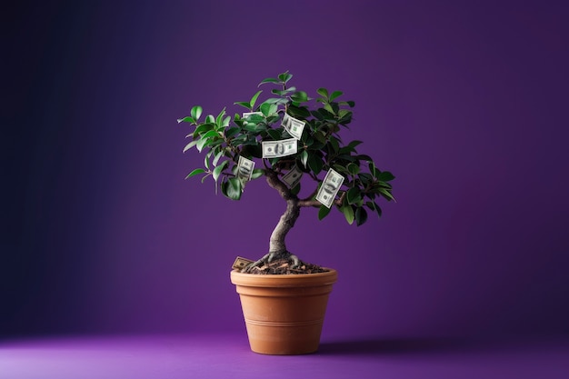 Free photo 3d rendering of money tree