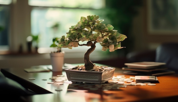 Free photo 3d rendering of money tree