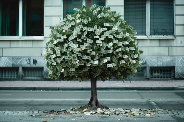 Free photo 3d rendering of money tree