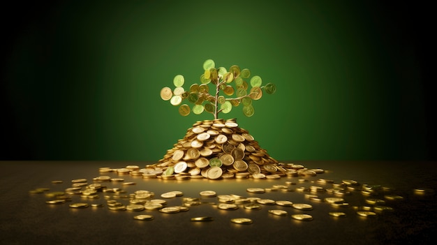 Free photo 3d rendering of money tree