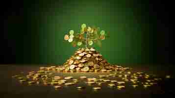 Free photo 3d rendering of money tree