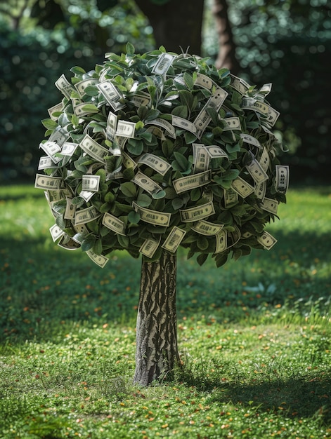 Free photo 3d rendering of money tree