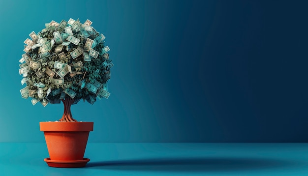 Free photo 3d rendering of money tree