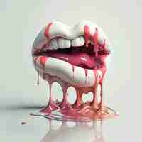 Free photo 3d rendering of mouth melting