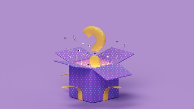 Free photo 3d rendering of mystery box