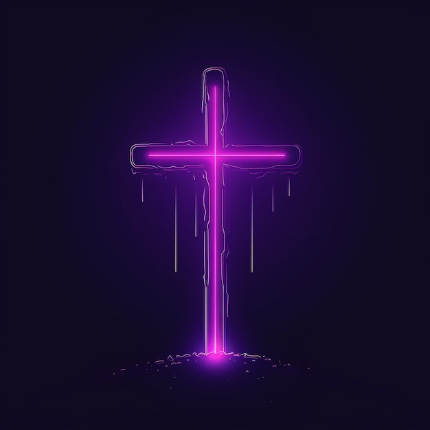 Free photo 3d  rendering of neon cross symbol