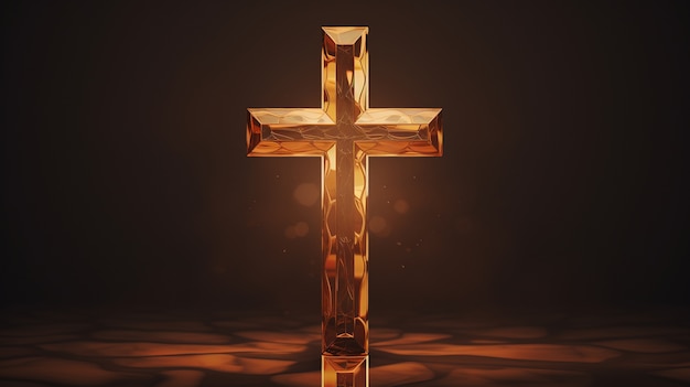 3d rendering of neon cross