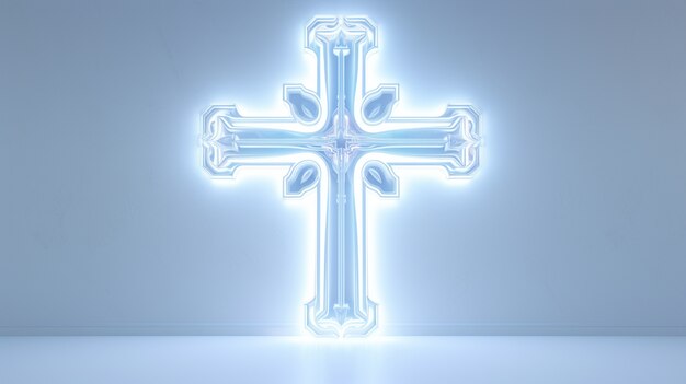 3d rendering of neon cross