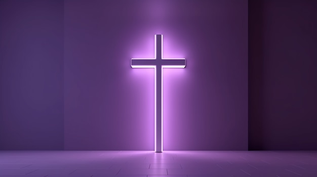 3d rendering of neon cross