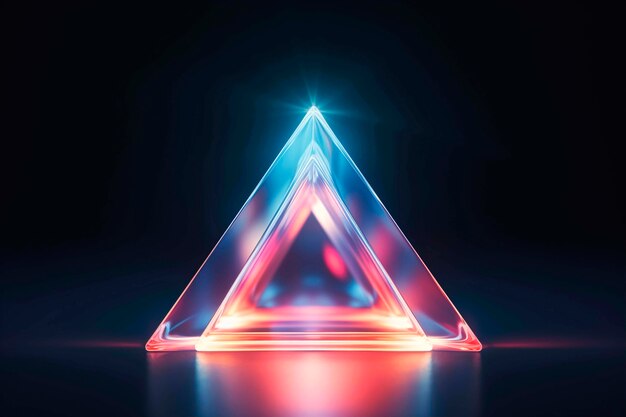 3d rendering of neon triangle